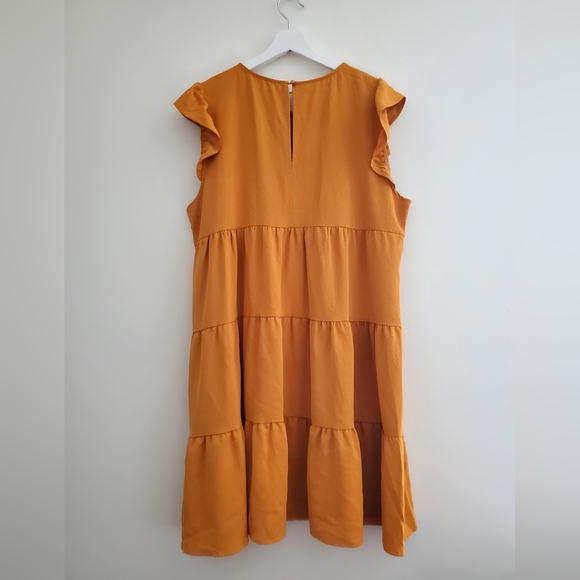 KIRUNDO Orange Ruffled Tiered Mini Sundress - Picture 4 of 6